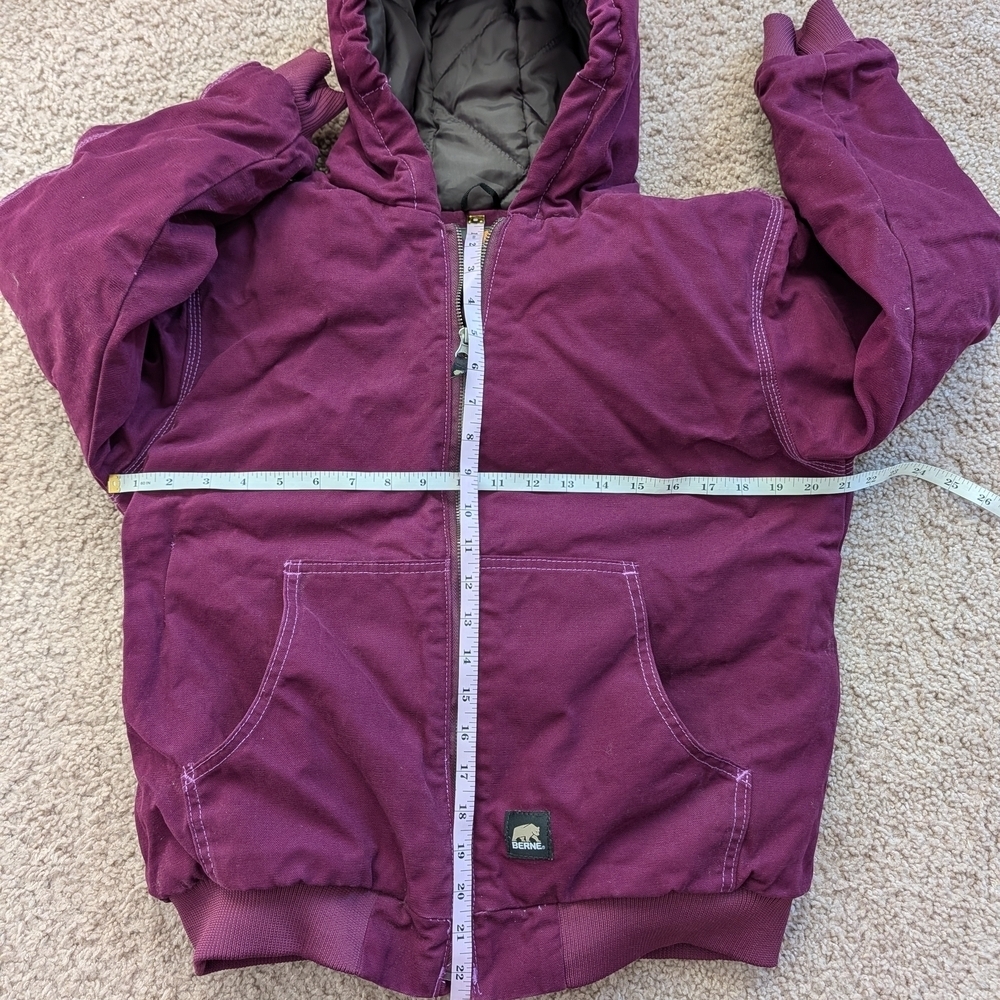 Berne Plum Purple Hooded Jacket Size Youth Large (14-16) - Picture 10 of 11